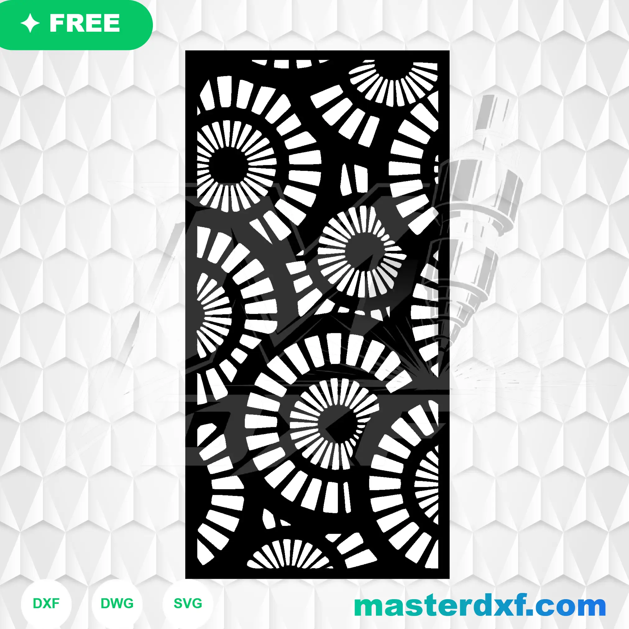 Geometric Fan Pattern DXF – Modern CNC Design DXF File